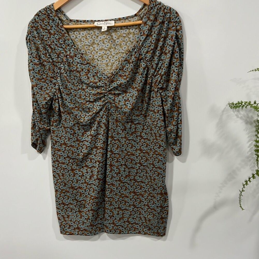 Jessica Simpson maternity floral blouse large